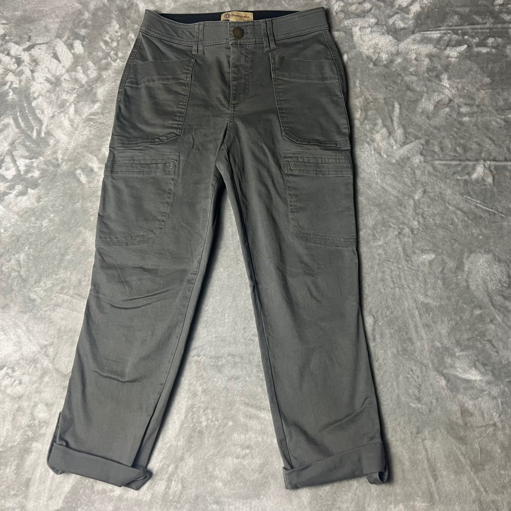 Democracy Womens Cargo Pants Size 6 Gray AB Technology Cropped Cuffed Casual